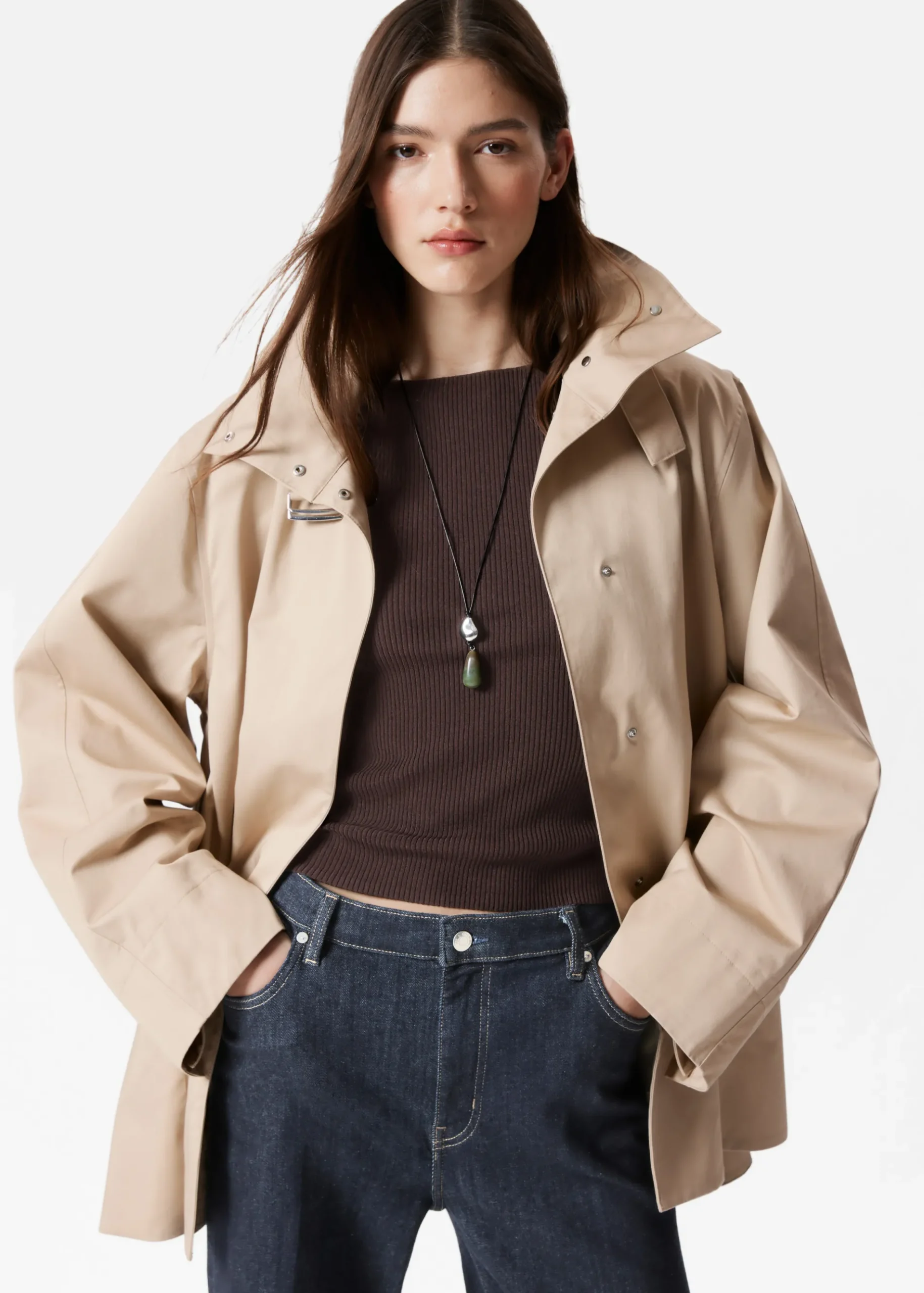 & Other Stories A-Linien-Jacke mit Tunnelkragen