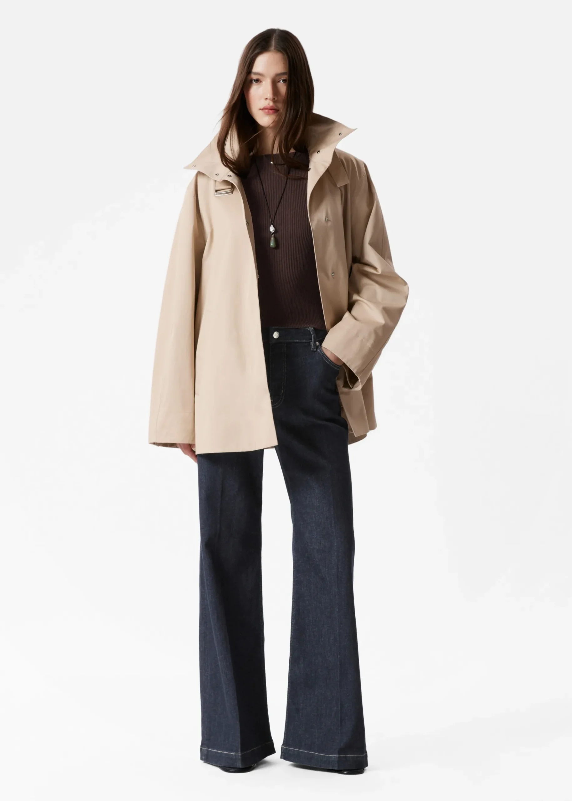 & Other Stories A-Linien-Jacke mit Tunnelkragen