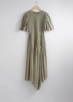 & Other Stories Asymmetrisches Midikleid mit Smokdetails