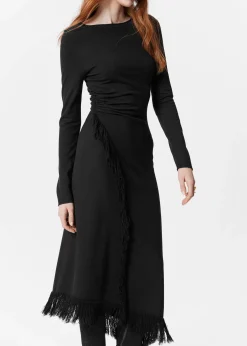 & Other Stories Asymmetrisches Midikleid mit Fransen