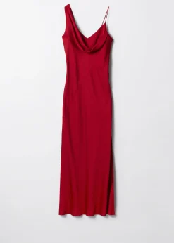 & Other Stories Asymmetrisches Midikleid mit Wasserfallausschnitt