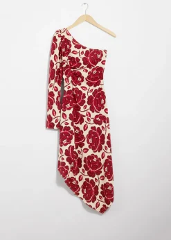 & Other Stories Asymmetrisches One-Shoulder-Midikleid