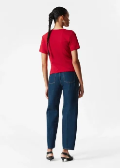 & Other Stories Asymmetrisches T-Shirt mit Drapierung