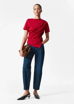 & Other Stories Asymmetrisches T-Shirt mit Drapierung