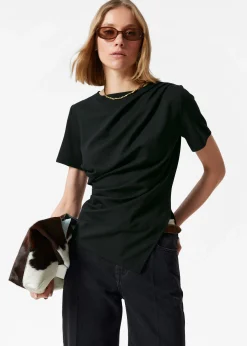 & Other Stories Asymmetrisches T-Shirt mit Drapierung