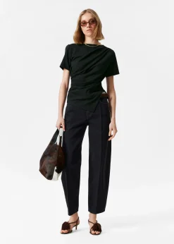 & Other Stories Asymmetrisches T-Shirt mit Drapierung