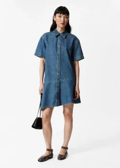 & Other Stories Asymmetrisches T-Shirt-Kleid aus Denim