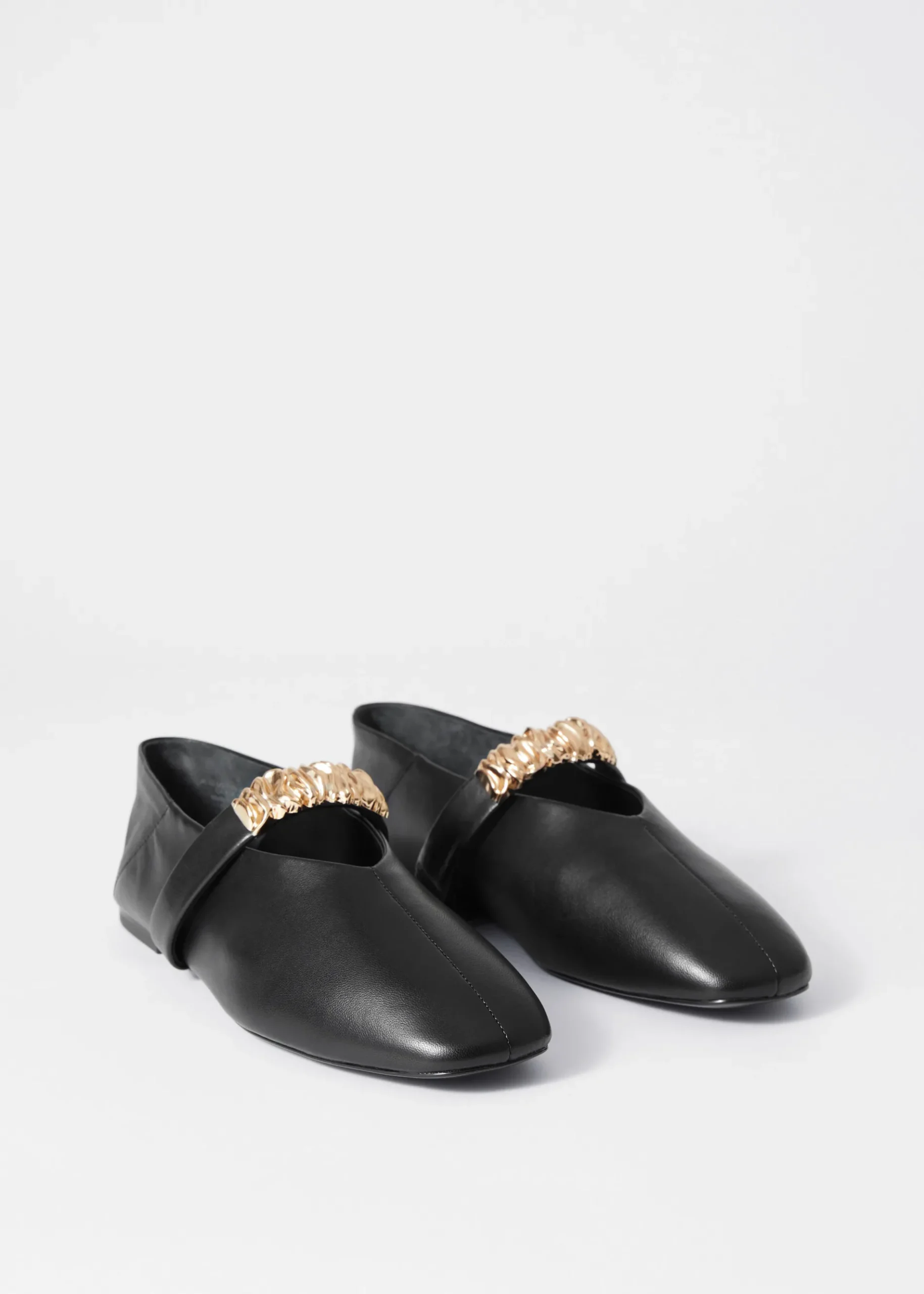 & Other Stories Ballerinas aus Leder mit Verzierungen