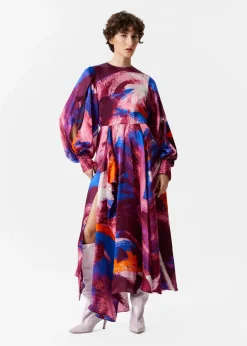 & Other Stories Bedrucktes Maxikleid aus Seide