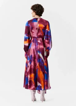 & Other Stories Bedrucktes Maxikleid aus Seide