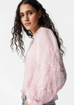 & Other Stories Bestickte Bluse aus Ramie