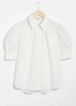 & Other Stories Bestickte Bluse mit Puffärmeln