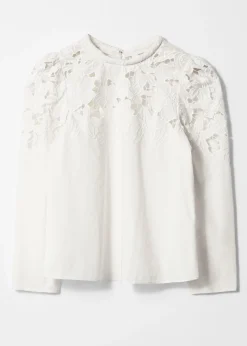 & Other Stories Bestickte Bluse mit Puffärmeln