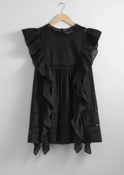 & Other Stories Besticktes Minikleid mit Rüschen