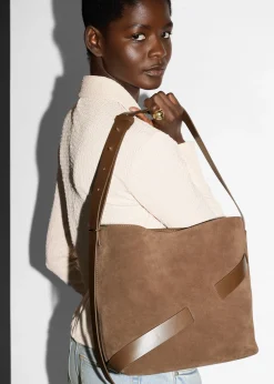 & Other Stories Beuteltasche aus Veloursleder