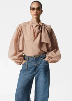 & Other Stories Bluse mit Puffärmeln und Schleifendetail