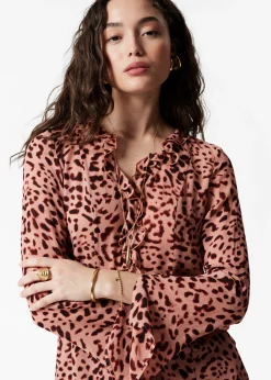 & Other Stories Bluse mit Rüschen und V-Ausschnitt