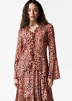 & Other Stories Bluse mit Rüschen und V-Ausschnitt