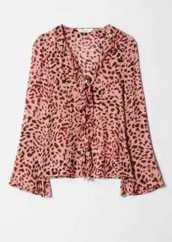 & Other Stories Bluse mit Rüschen und V-Ausschnitt