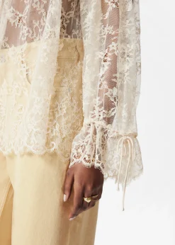 & Other Stories Bluse mit Spitze und Volants