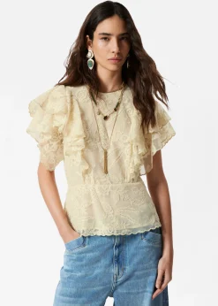 & Other Stories Bluse mit Spitze und Volants