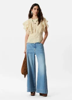 & Other Stories Bluse mit Spitze und Volants