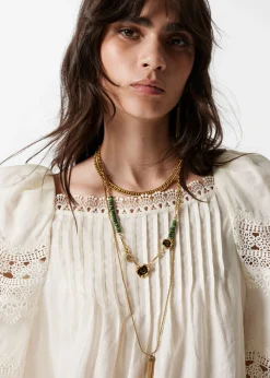 & Other Stories Bluse mit Spitzenbesatz