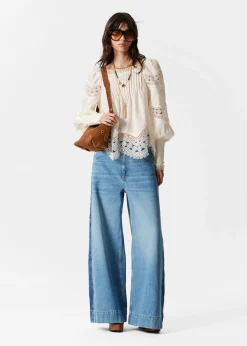 & Other Stories Bluse mit Spitzenbesatz