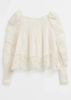 & Other Stories Bluse mit Spitzenbesatz