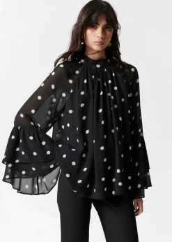& Other Stories Bluse mit Volants und Stehkragen