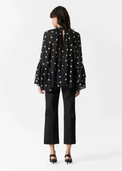 & Other Stories Bluse mit Volants und Stehkragen