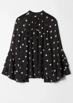 & Other Stories Bluse mit Volants und Stehkragen