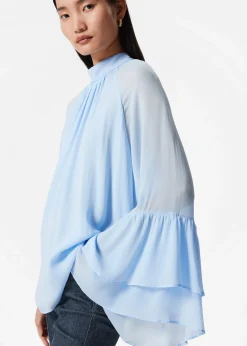 & Other Stories Bluse mit Volants und Stehkragen