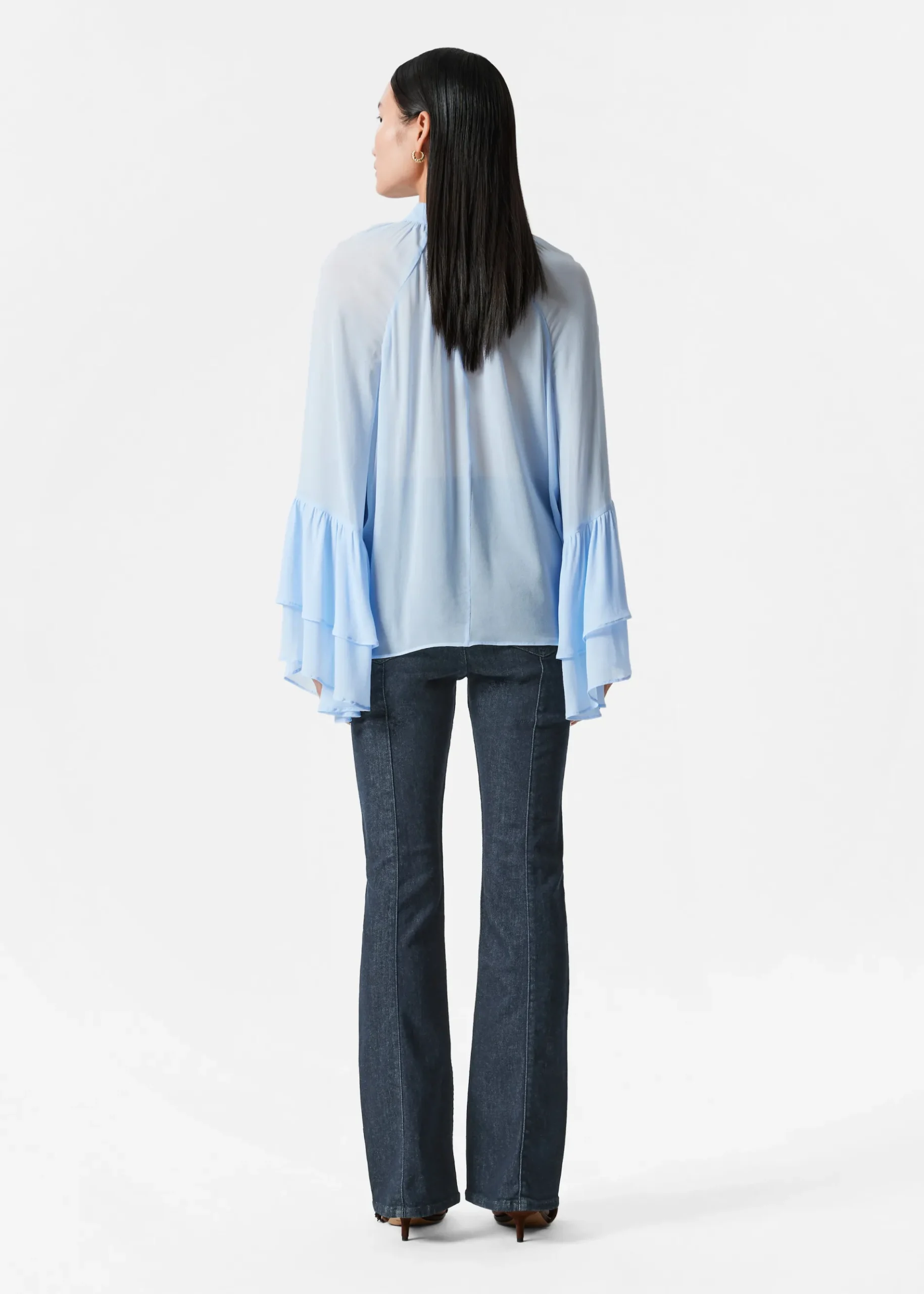 & Other Stories Bluse mit Volants und Stehkragen