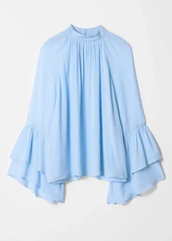 & Other Stories Bluse mit Volants und Stehkragen