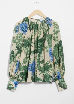 & Other Stories Bluse mit voluminösen Ärmeln