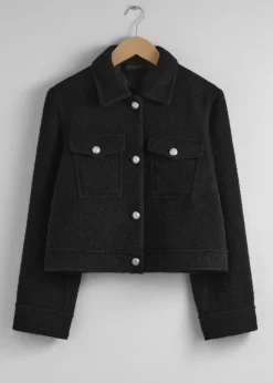 & Other Stories Bouclé-Jacke mit Knöpfen