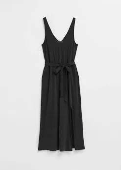 & Other Stories Cupro-Midikleid mit V-Ausschnitt