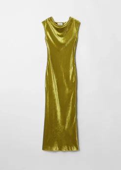 & Other Stories Drapiertes Maxikleid aus Samt