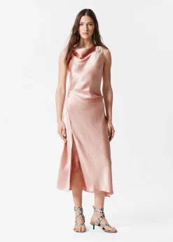 & Other Stories Drapiertes Midikleid aus Satin