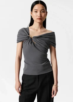 & Other Stories Drapiertes, schulterfreies Oberteil