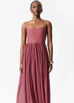 & Other Stories Durchscheinendes Maxikleid mit Korsage