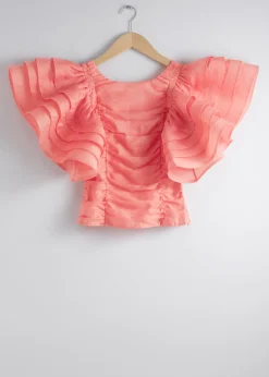 & Other Stories Eng anliegende Bluse mit Rüschenärmeln