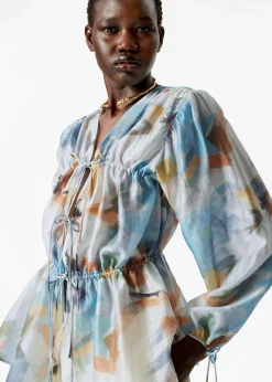 & Other Stories Geraffte Bluse mit Kordelzug