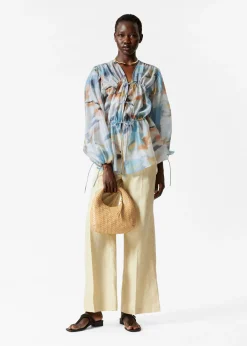 & Other Stories Geraffte Bluse mit Kordelzug