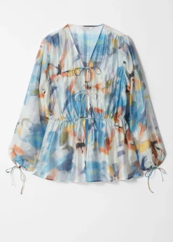 & Other Stories Geraffte Bluse mit Kordelzug