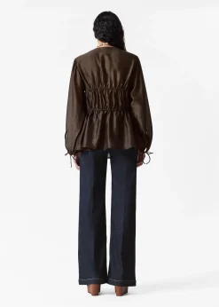 & Other Stories Geraffte Bluse mit Kordelzug
