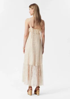 & Other Stories Gerüschtes Midikleid mit Spitze