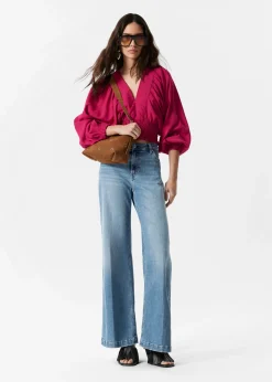 & Other Stories Gesmokte Bluse mit Puffärmeln