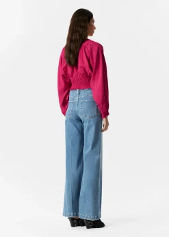& Other Stories Gesmokte Bluse mit Puffärmeln